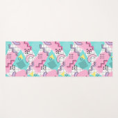 Memphis Active Pink Turquoise der 80er Jahre Yogamatte (Vorderseite (Horizontal))
