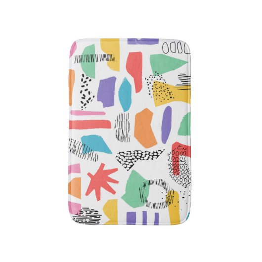 Memphis Art: Grunge Surface Design Badematte (Vorderseite Vertikal)