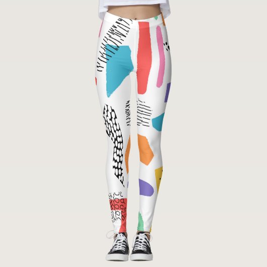 Memphis Art: Grunge Surface Design Leggings (Vorderseite)