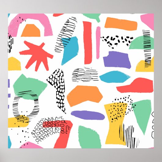 Memphis Art: Grunge Surface Design Poster (Vorne)