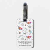 Memphis-Art-tropisches Sommer-Muster Gepäckanhänger (Rückseite vertikal)