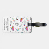 Memphis-Art-tropisches Sommer-Muster Gepäckanhänger (Rückseite horizontal)