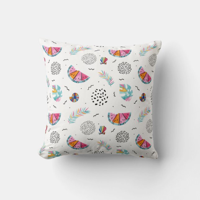 Memphis-Art-tropisches Sommer-Muster Kissen (Vorderseite)