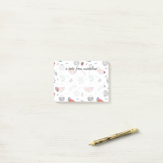 Memphis-Art-tropisches Sommer-Muster Post-it Klebezettel (Auf Schreibtisch)