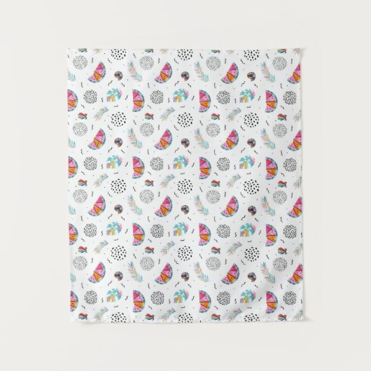 Memphis-Art-tropisches Sommer-Muster Wandteppich (Vorderseite)