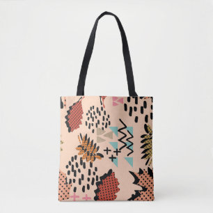 Memphis Autumn: Muster geometrischer Blätter Tasche