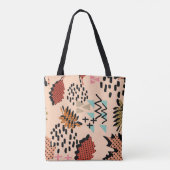 Memphis Autumn: Muster geometrischer Blätter Tasche (Rückseite)