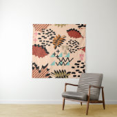 Memphis Autumn: Muster geometrischer Blätter Wandteppich (Beispiel (Horizontal))