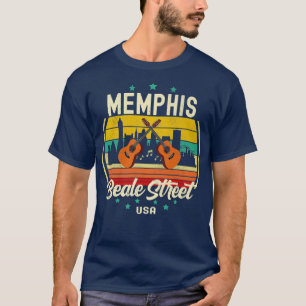 Memphis Beale Street Blues Music Vintag Guitar Mu T-Shirt