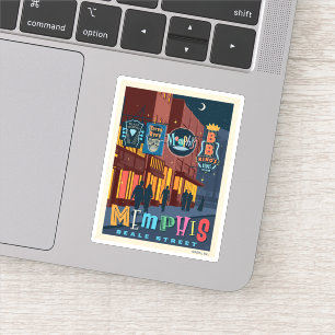 Memphis   Beale Street Neon Aufkleber