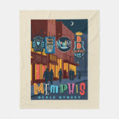 Memphis | Beale Street Neon Fleecedecke (Vorderseite)