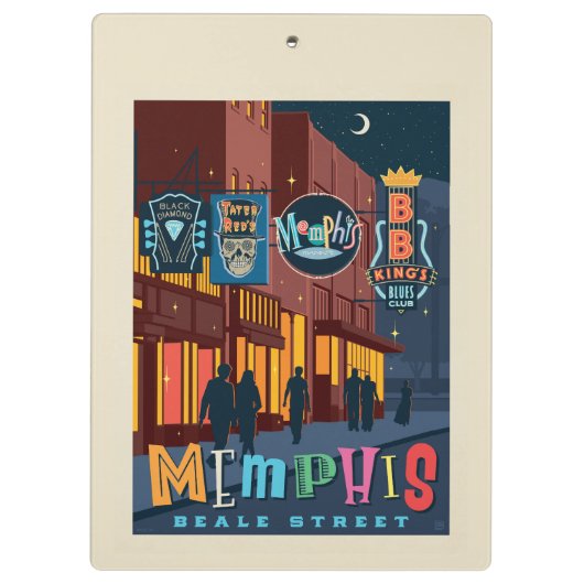 Memphis | Beale Street Neon Klemmbrett (Rückseite)
