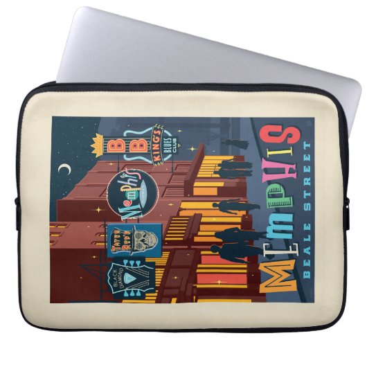 Memphis | Beale Street Neon Laptopschutzhülle (Vorderseite)