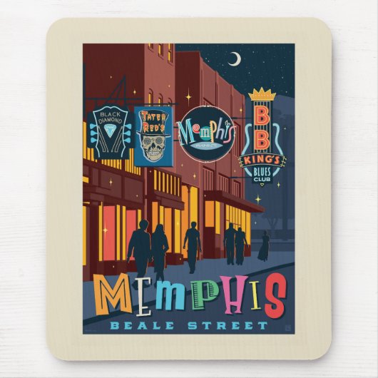 Memphis | Beale Street Neon Mousepad (Vorne)