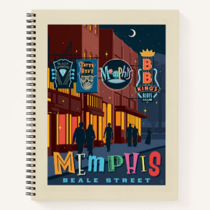 Memphis Beale Street Neon Notizblock