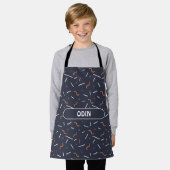 Memphis Blue Orange Minimal Muster Schürze (Getragen)