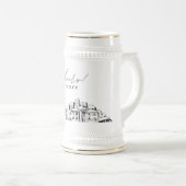 Memphis Brautparty Geschenk Skyline Personalisiert Bierglas (VorderseiteRechts)