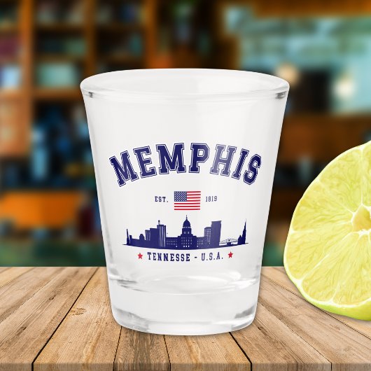 "Memphis– Cheers to 1819 & the Bluff City" Schnapsglas