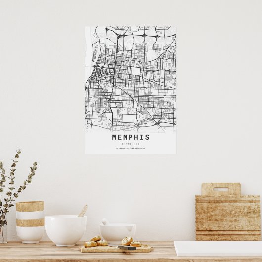 Memphis City Map Poster (Küche)