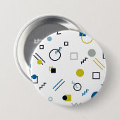 Memphis, cool, trendig, moderne geometrische Kunst Button (Vorne & Hinten)