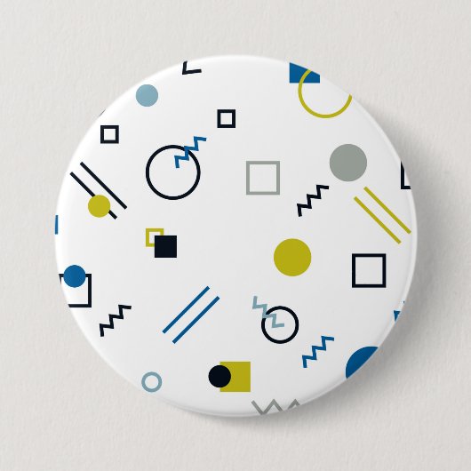 Memphis, cool, trendig, moderne geometrische Kunst Button (Vorderseite)