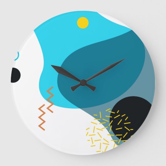 Memphis, cool, trendig, urbane, moderne Illustrati Große Wanduhr (Vorderseite)