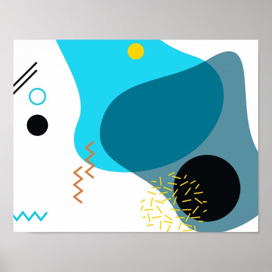 Memphis, cool, trendig, urbane, moderne Illustrati Poster (Vorne)