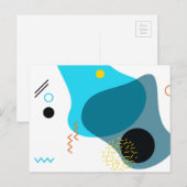 Memphis, cool, trendig, urbane, moderne Illustrati Postkarte (Vorne/Hinten)