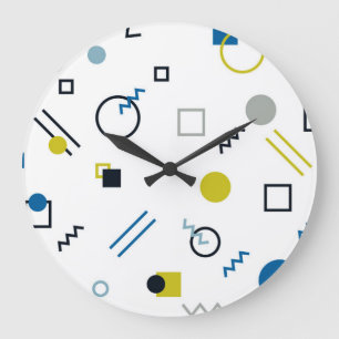 Memphis, cool, trendy, modern geometric art große wanduhr