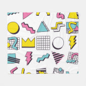 Memphis der 90er Jahre: Pop Design Elements. Fleecedecke (Vorderseite (Horizontal))