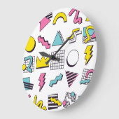 Memphis der 90er Jahre: Pop Design Elements. Große Wanduhr (Winkel)