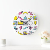 Memphis der 90er Jahre: Pop Design Elements. Große Wanduhr (Zuhause)