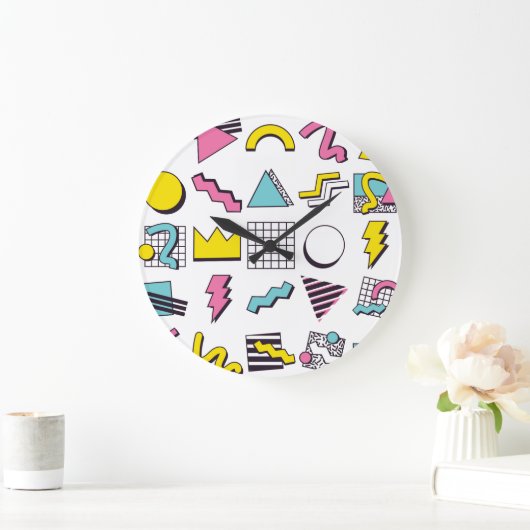 Memphis der 90er Jahre: Pop Design Elements. Große Wanduhr (Zuhause)