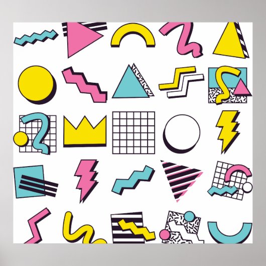 Memphis der 90er Jahre: Pop Design Elements. Poster (Vorne)