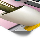 Memphis-Design-Party im Wohnzimmer Poster (Ecke)
