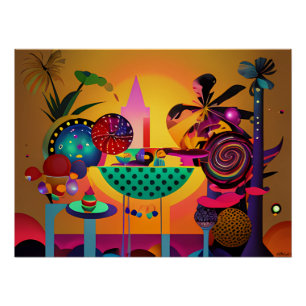 Memphis Design Ward Kimball Abundance Table Poster