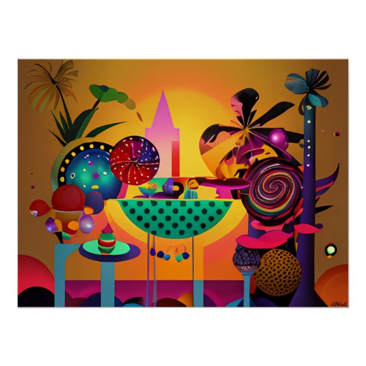 Memphis Design Ward Kimball Abundance Table Poster (Vorderseite)