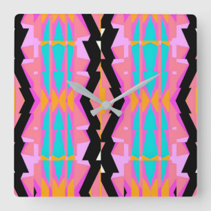 Memphis Design Wire Quadratische Wanduhr