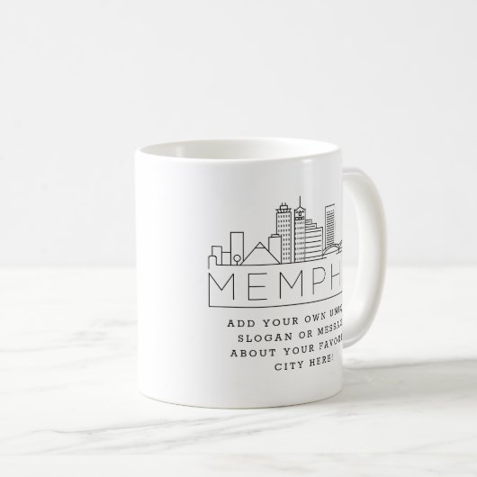 Memphis | Designated City Skyline Custom Slogan Kaffeetasse (VorderseiteRechts)