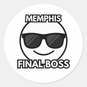 Memphis Endgegner Cool Emoji Aufkleber