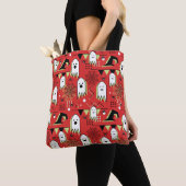 Memphis Geist: Halloween geometrisches Muster. Tasche (Von Nahem)