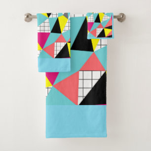 Memphis, geometrische Formen Badhandtuch Set