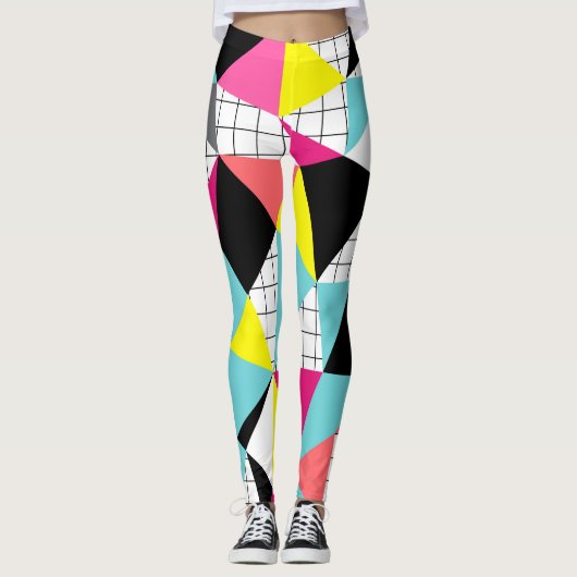 Memphis, geometrische Formen Leggings (Vorderseite)