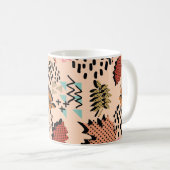 Memphis Herbstlaub und Blätter mit Geomet Kaffeetasse (VorderseiteRechts)