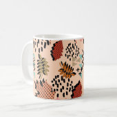 Memphis Herbstlaub und Blätter mit Geomet Kaffeetasse (Vorderseite Links)