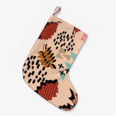 Memphis Herbstlaub und Blätter mit Geomet Kleiner Weihnachtsstrumpf (Vorderansicht (hängend))