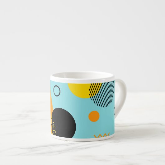 Memphis, Hipster, trendy, coole Illustrationskunst Espressotasse (Vorderseite Rechts)