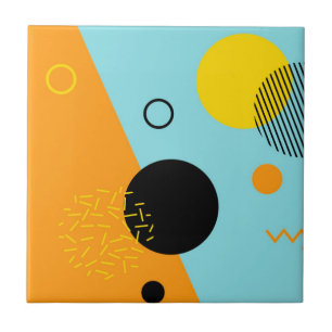 Memphis, Hipster, trendy, coole Illustrationskunst Fliese