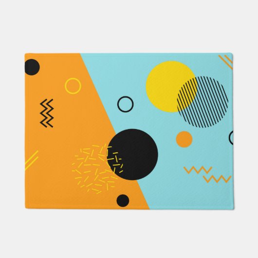 Memphis, Hipster, trendy, coole Illustrationskunst Fußmatte (Vorderseite)