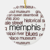Memphis in Brown Keramik Ornament (Vorne)